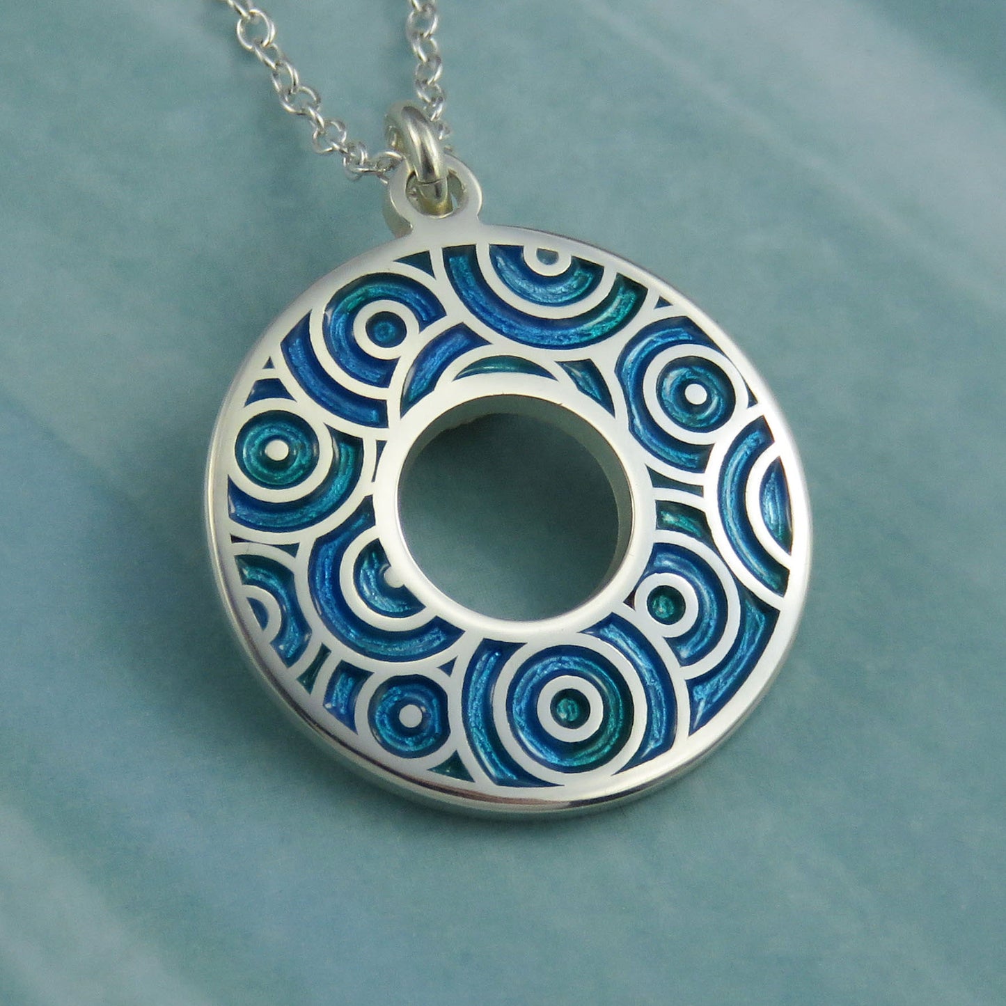 Fairy Pools enamel silver pendant necklace