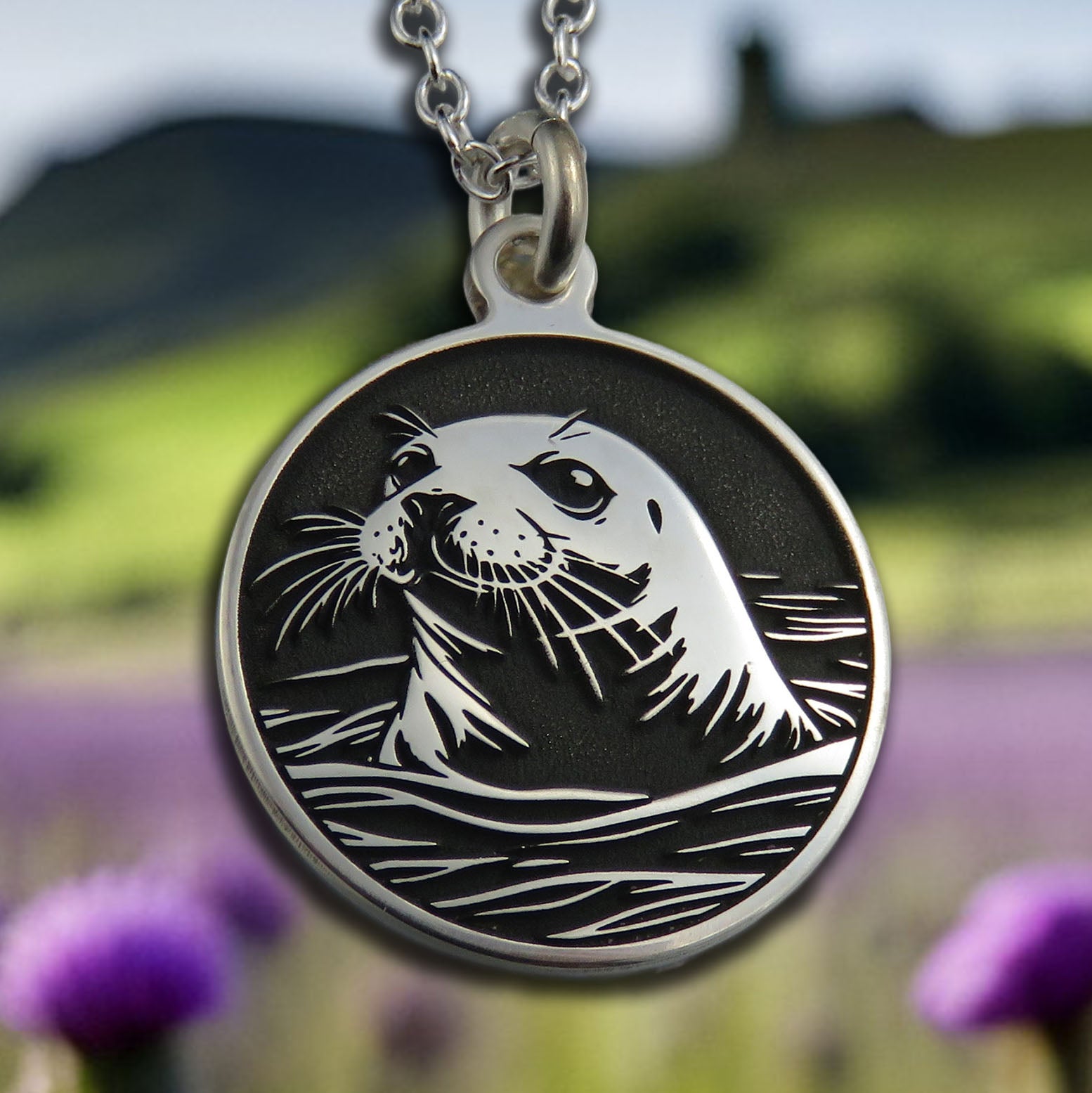 Images of Scotland - Seal silver pendant necklace