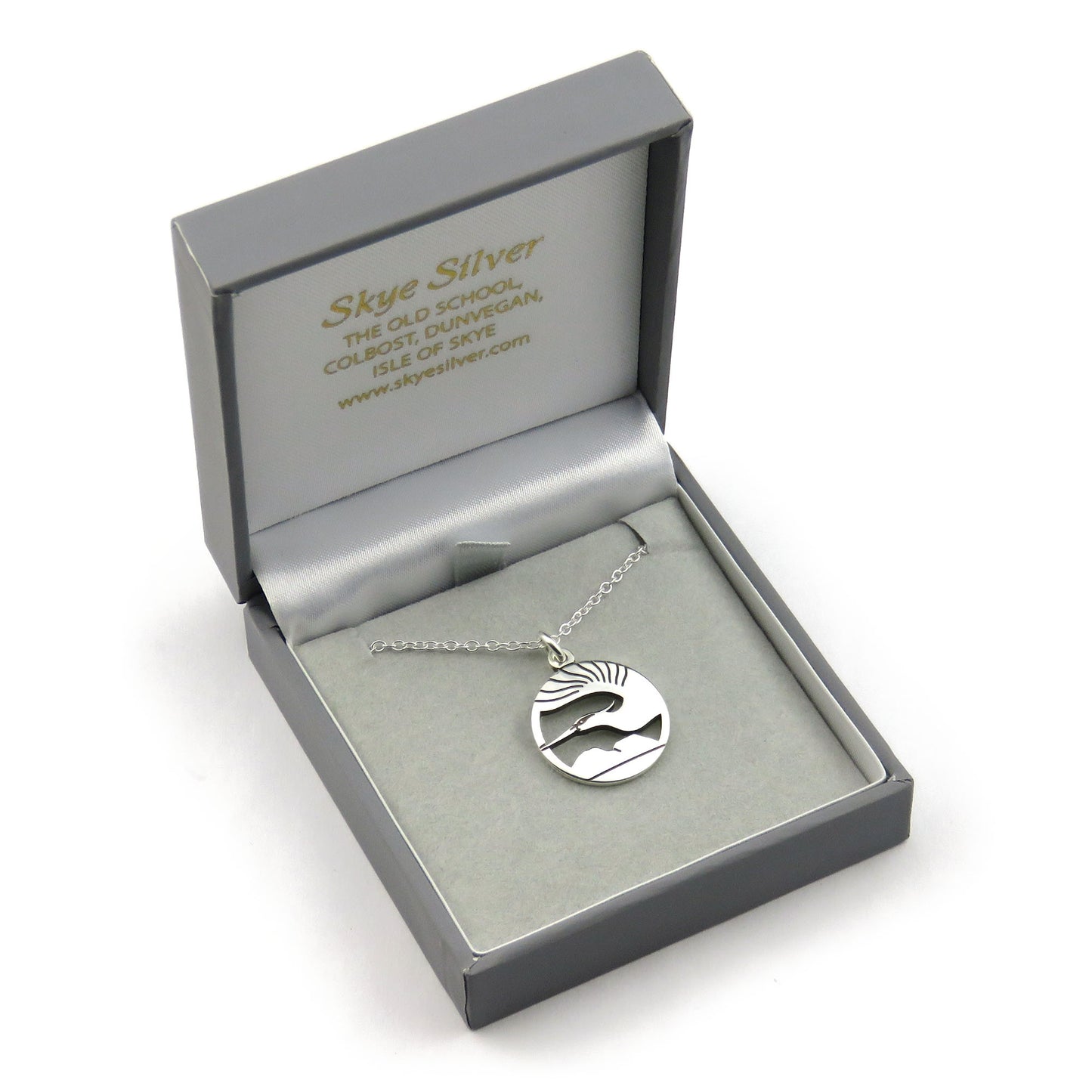 Skye Heron silver pendant necklace