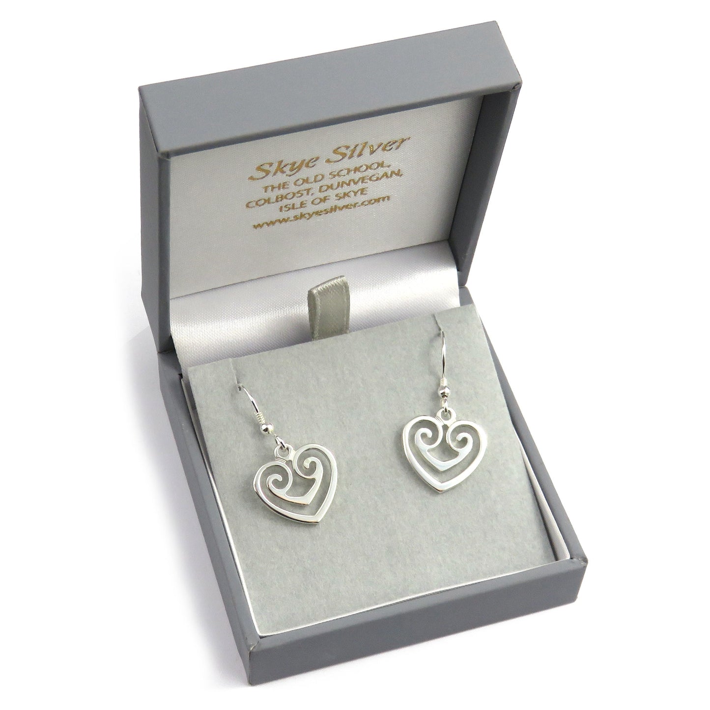 Two Hearts as One silver dangle earrings