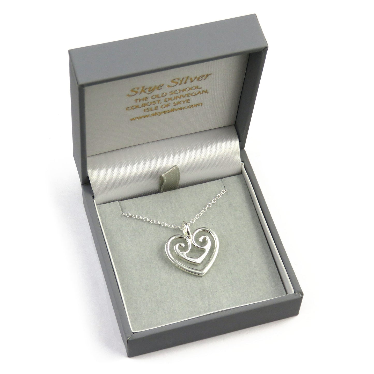 Two Hearts as One silver pendant necklace