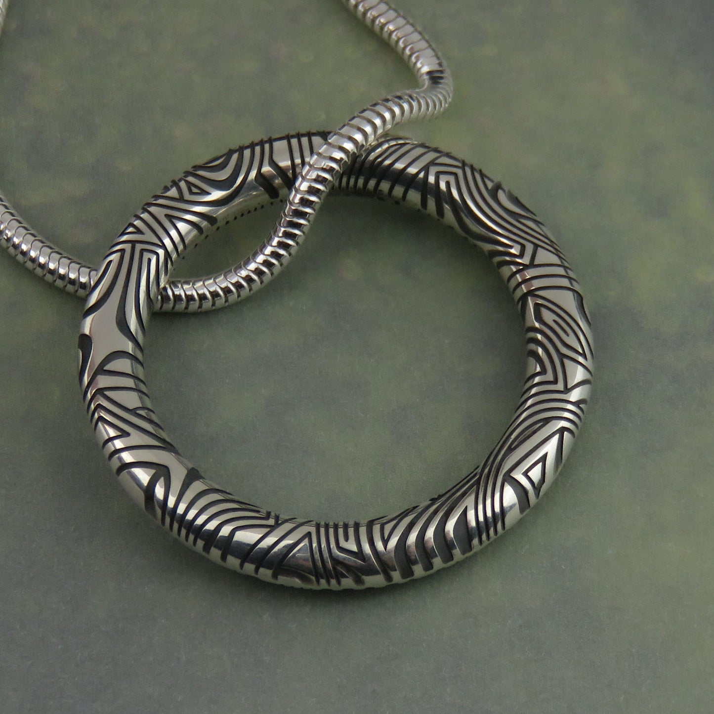 Fairy Ring silver pendant necklace with Pictish design