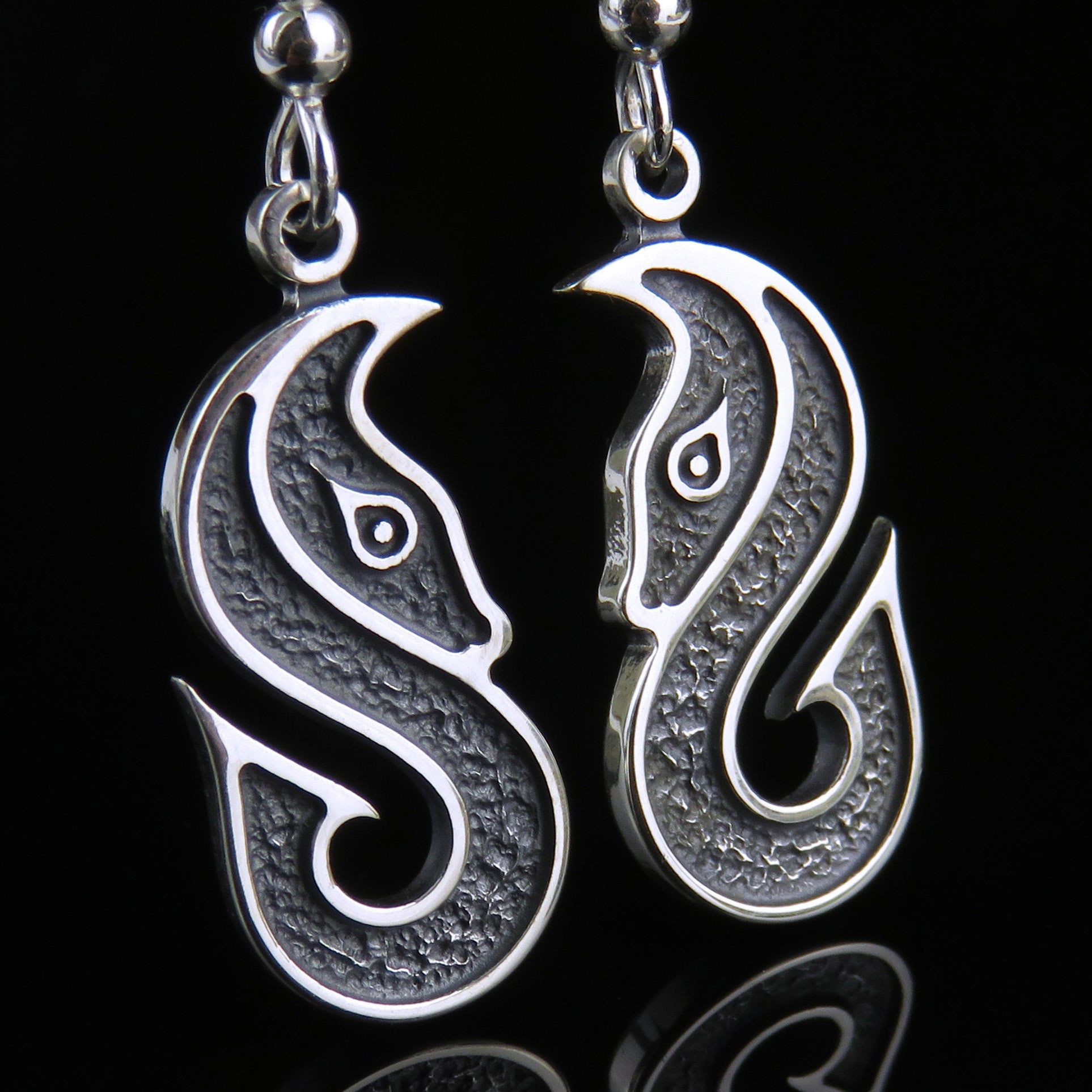 The Kelpie silver dangle earrings