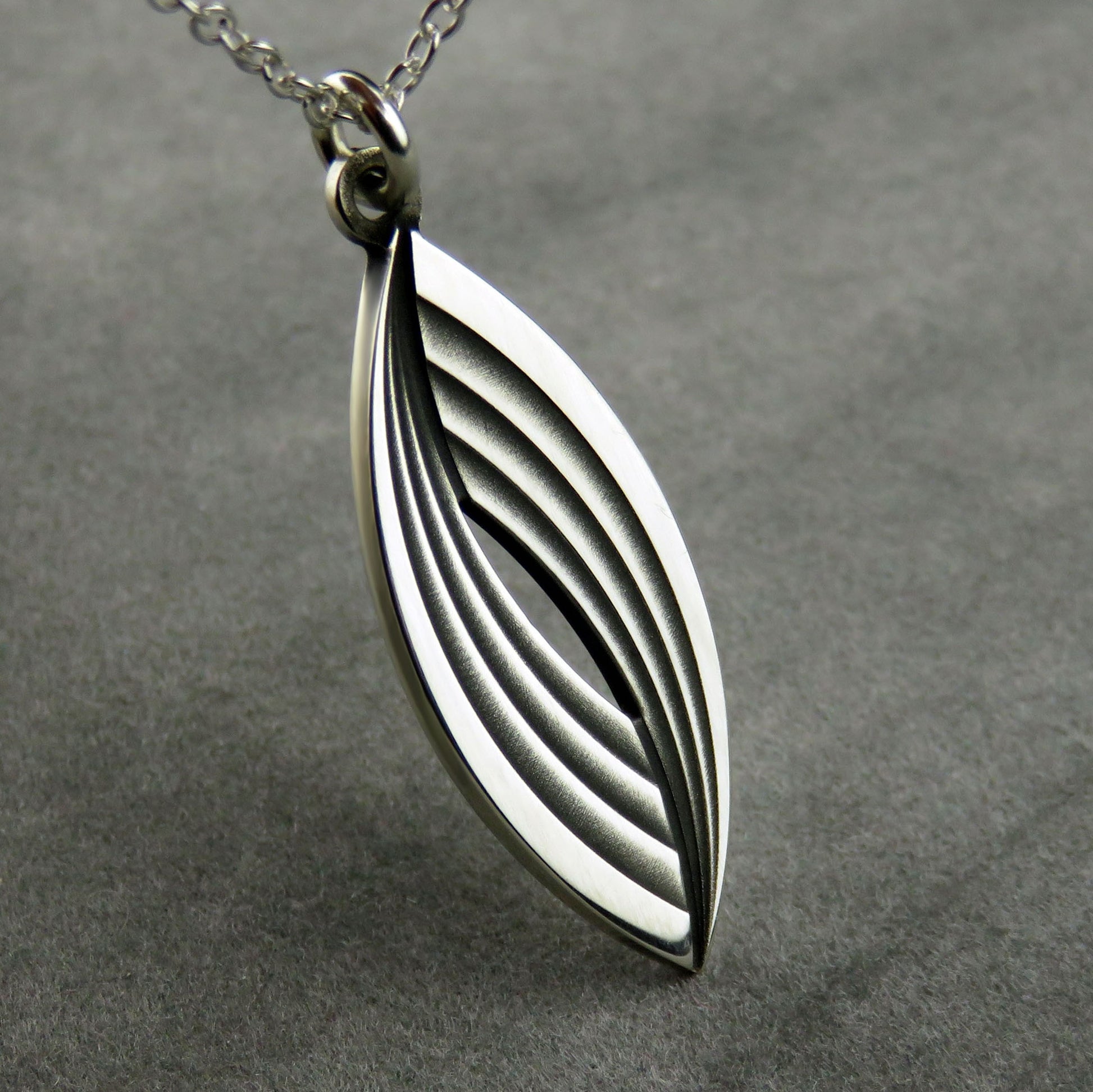 Laser 2 silver pendant necklace