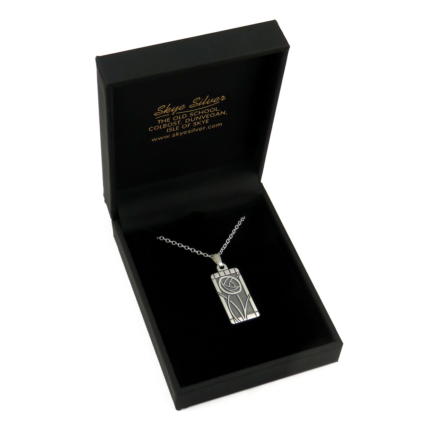 Mackintosh Rose silver pendant necklace
