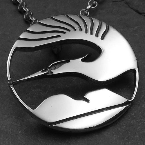 Skye Heron silver pendant necklace