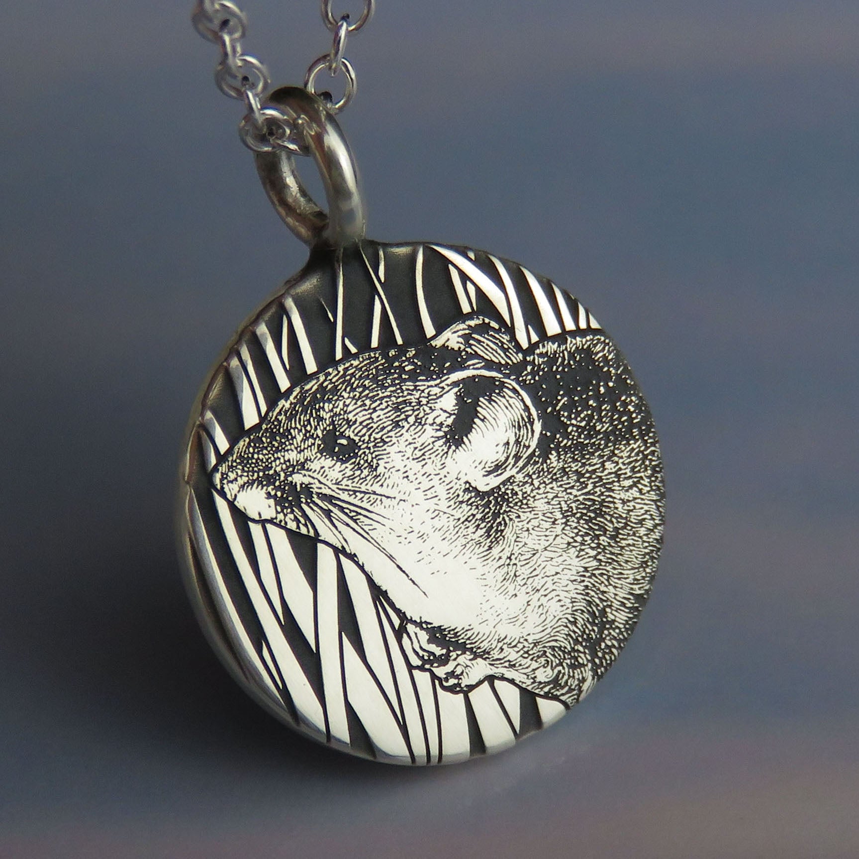 To a Mousie silver pendant necklace with Robert Burns' poem