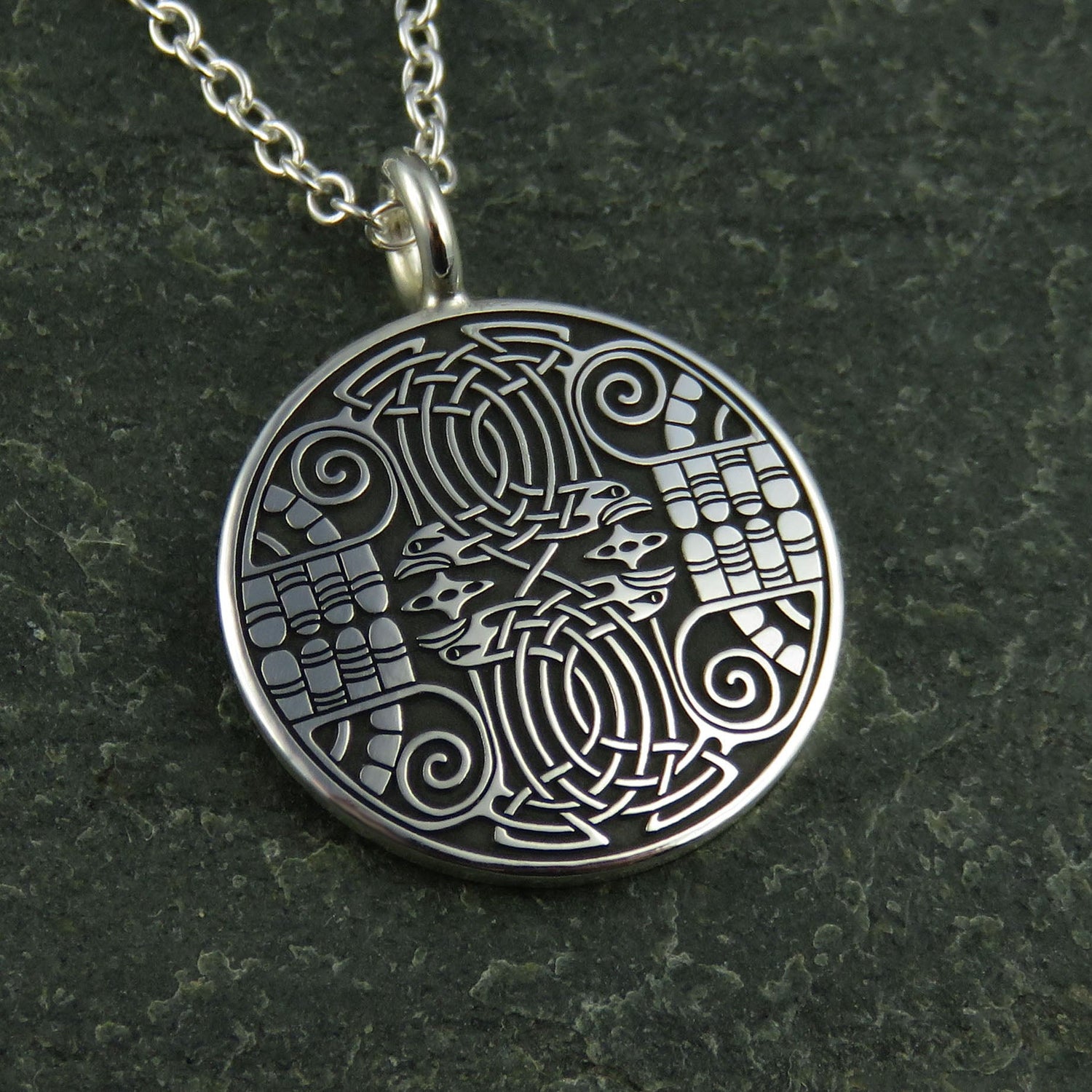 Birds from the Book silver pendant necklace