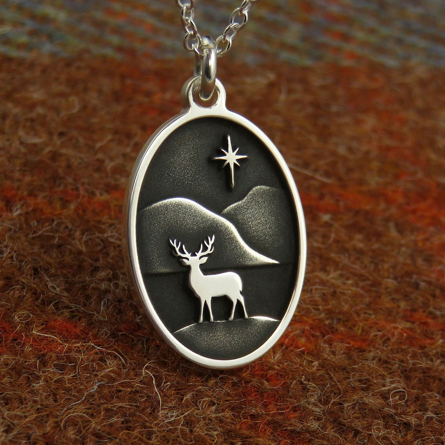 Starry Night silver pendant necklace for Christmas