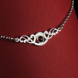 Scroll garnet necklace - 1180P