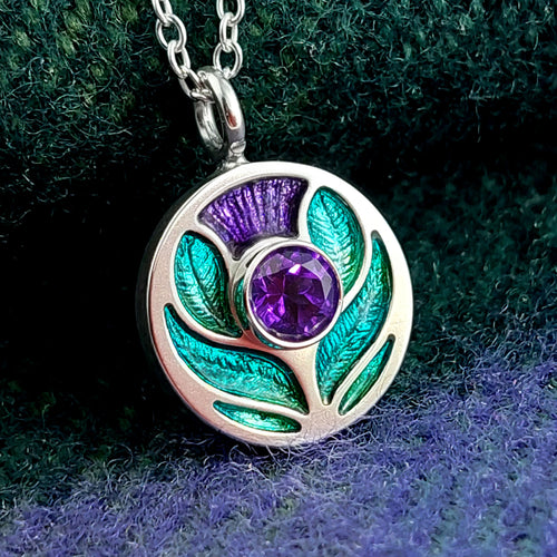 Scotland's Thistle Pendant - with Amethyst (IDS)