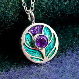 Scotland's Thistle Pendant - with Amethyst