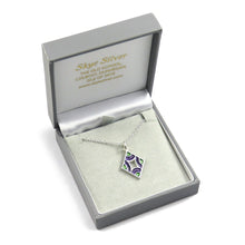 Art Deco thistle enamel silver pendant necklace