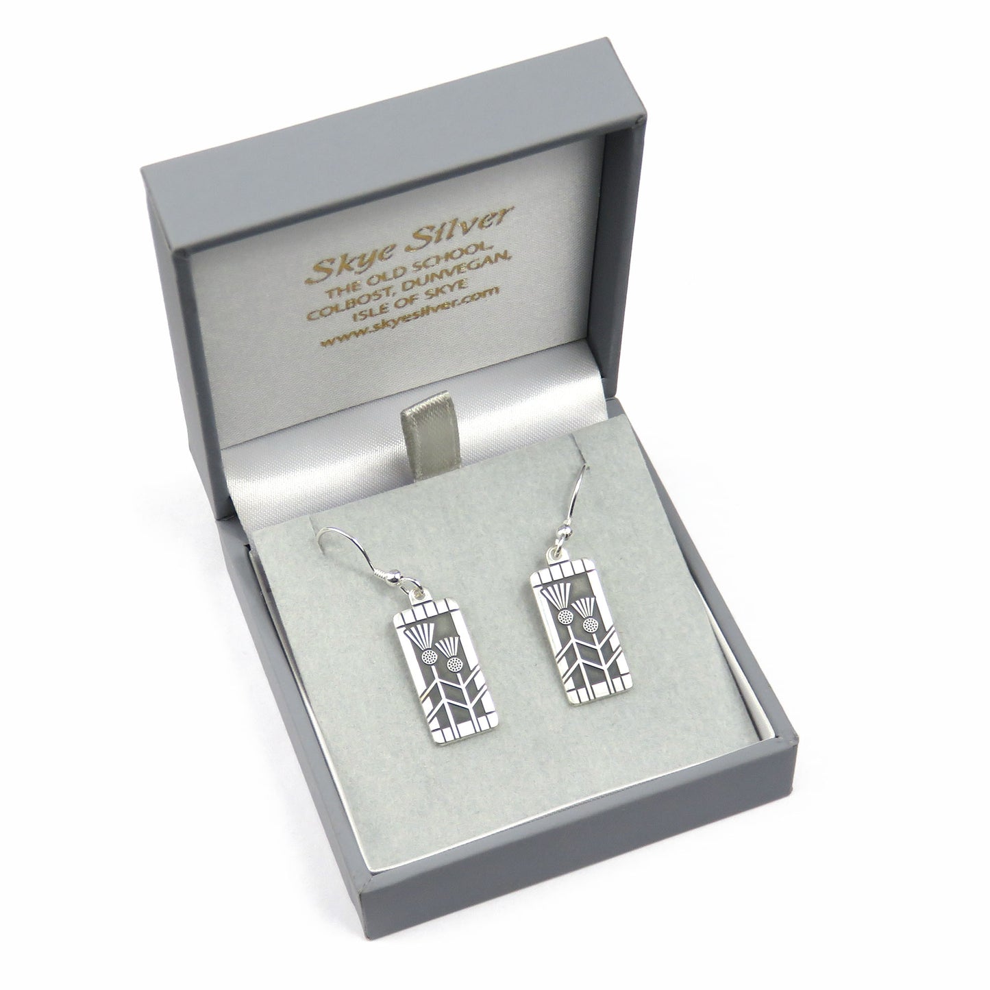 Art Nouveau Thistle silver dangle earrings