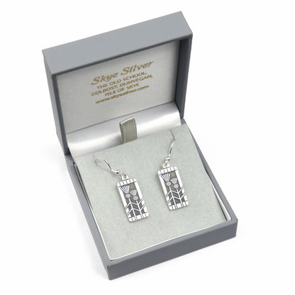 Art Nouveau Thistle silver dangle earrings