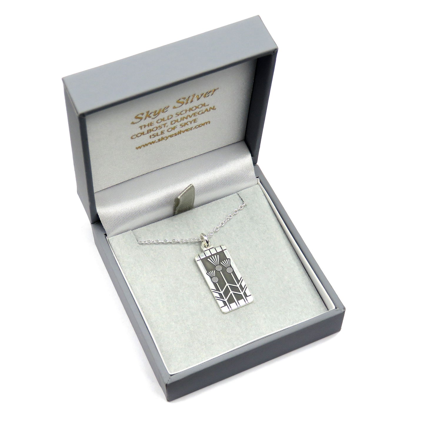 Art Nouveau Thistle silver pendant necklace