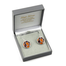 Autumn Gems enamel silver leaf dangle earrings
