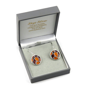 Autumn Gems enamel silver leaf dangle earrings