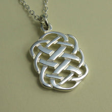 Celtic knotwork silver pendant necklace