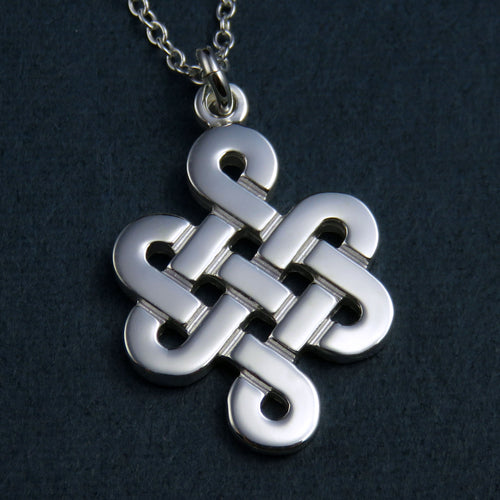 Celtic knotwork silver pendant necklace
