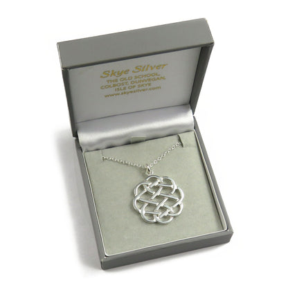 Celtic knotwork silver pendant necklace