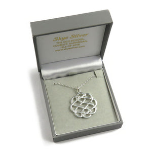 Celtic knotwork silver pendant necklace