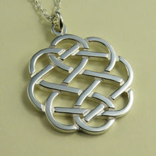 Celtic knotwork silver pendant necklace