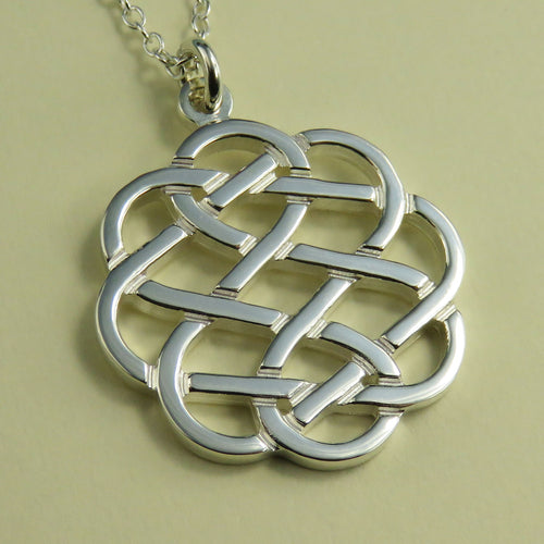 Celtic knotwork silver pendant necklace