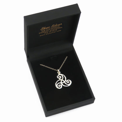 Celtic triskele interlace gold pendant necklace