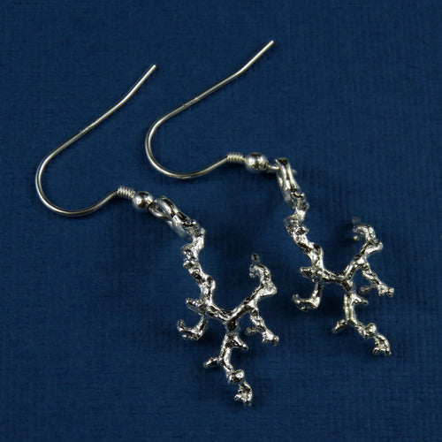 Coral Beach silver dangle earrings