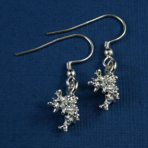 Coral Beach silver dangle earrings