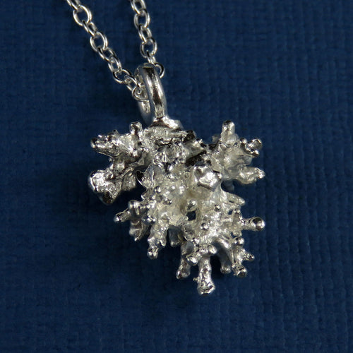 Coral Beach silver pendant necklace