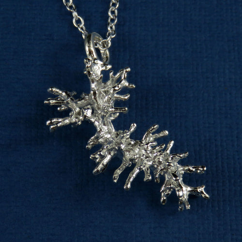 Coral Beach silver pendant necklace