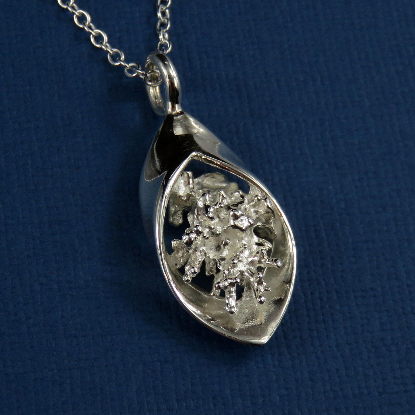 Coral Beach silver pendant necklace