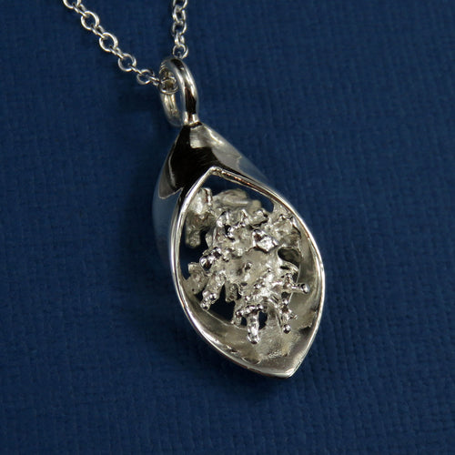 Coral Beach silver pendant necklace