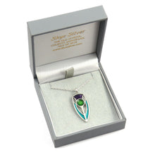 The Elegant Thistle art nouveau enamel silver pendant necklace