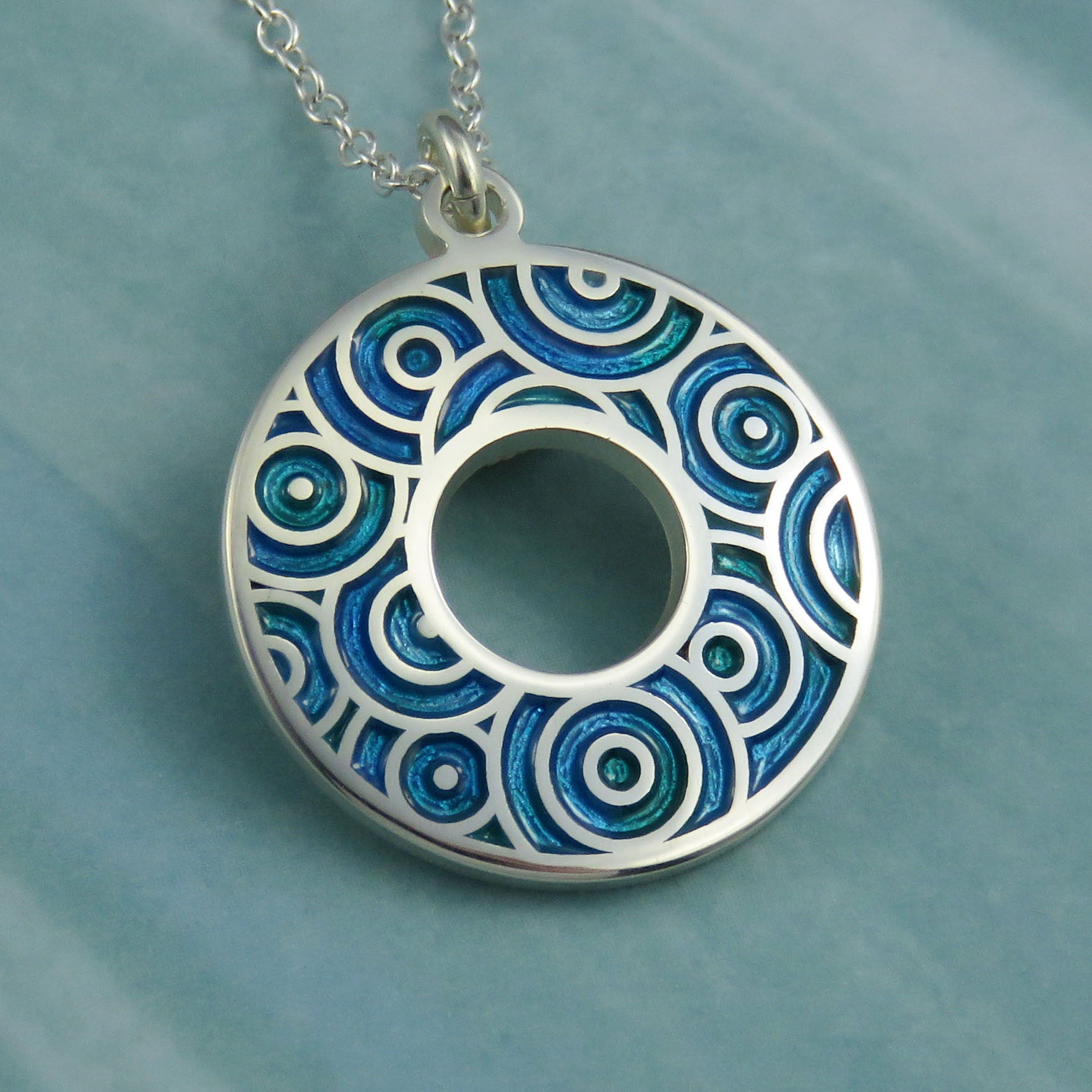 Fairy Pools enamel silver pendant necklace