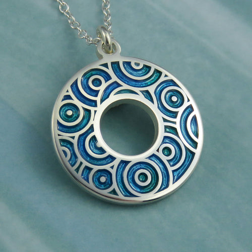 Fairy Pools enamel silver pendant necklace