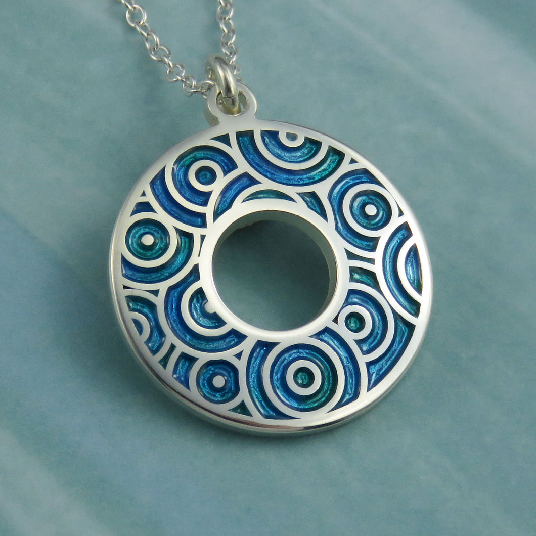 Fairy Pools enamel silver pendant necklace