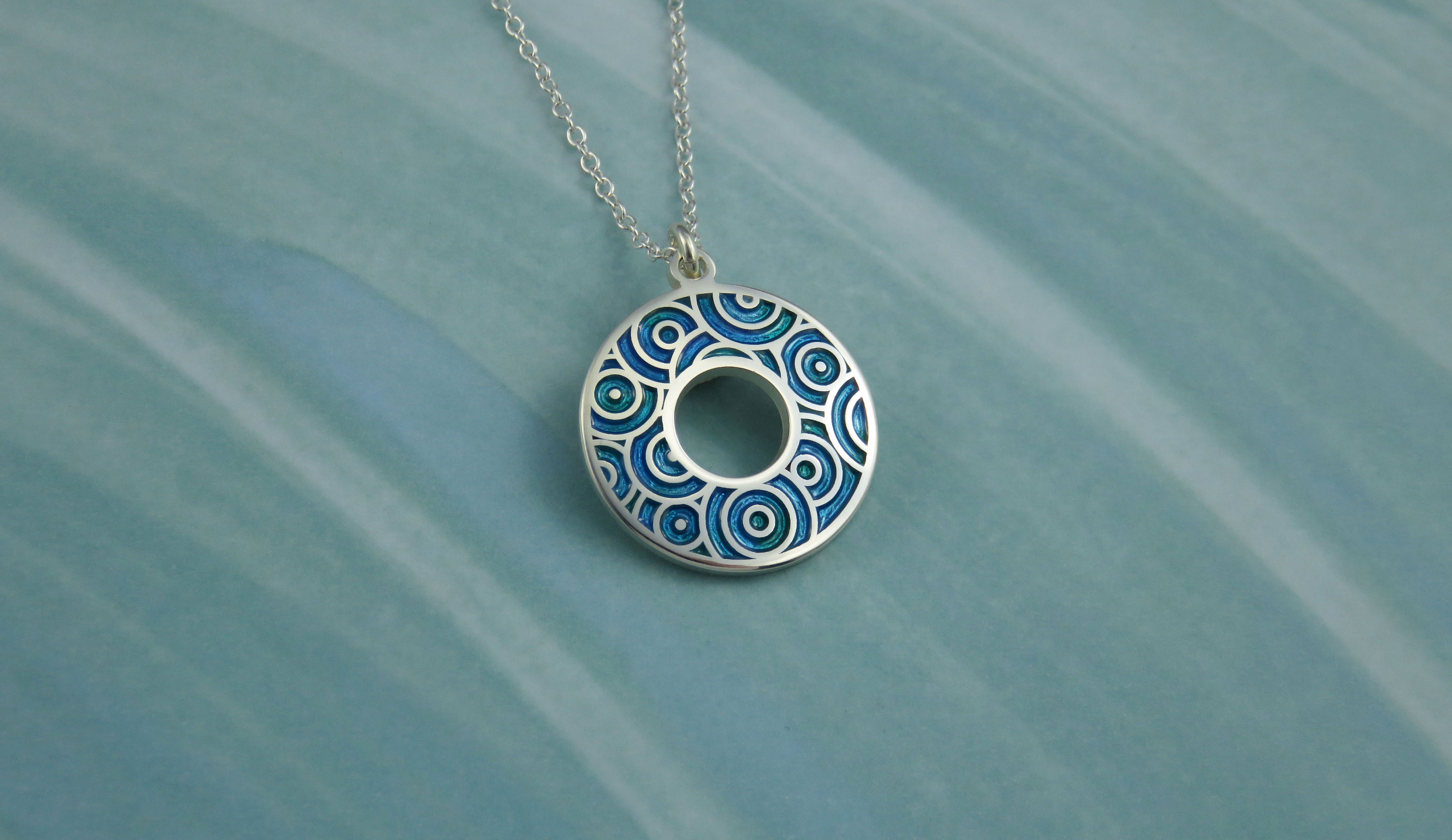 Fairy Pools enamel silver pendant necklace