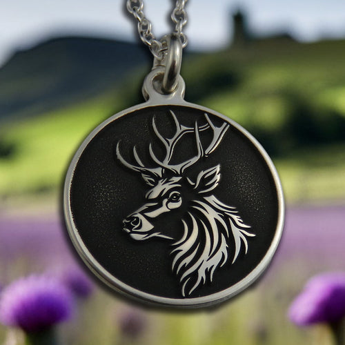 Images of Scotland - Stag silver pendant necklace