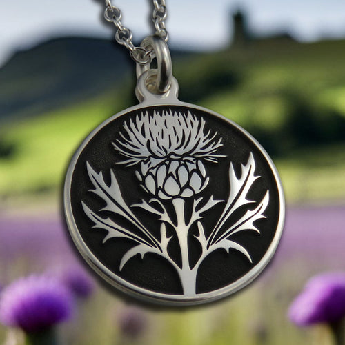 Images of Scotland - Thistle silver pendant necklace