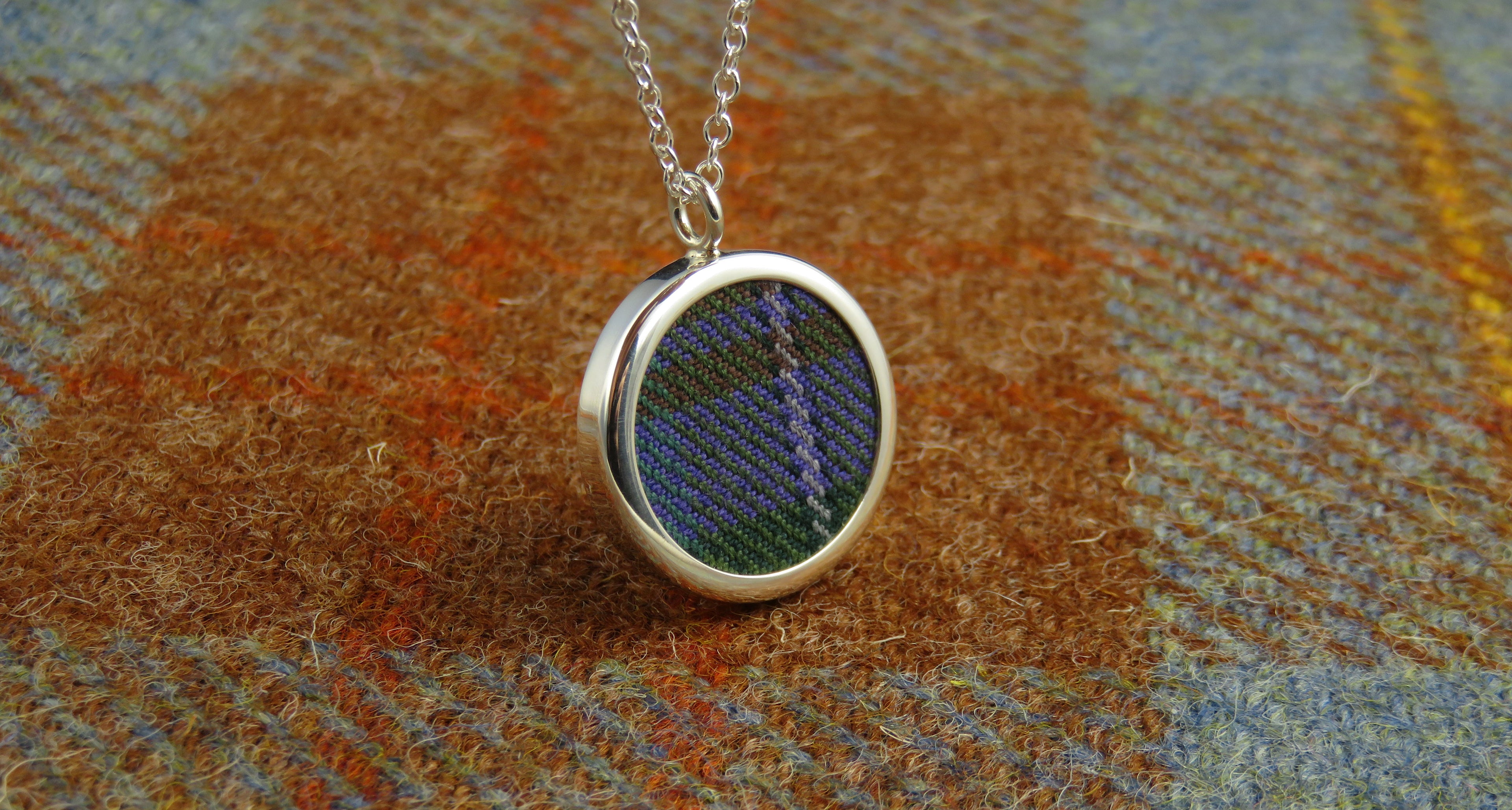 Isle of Skye tartan silver pendant necklace