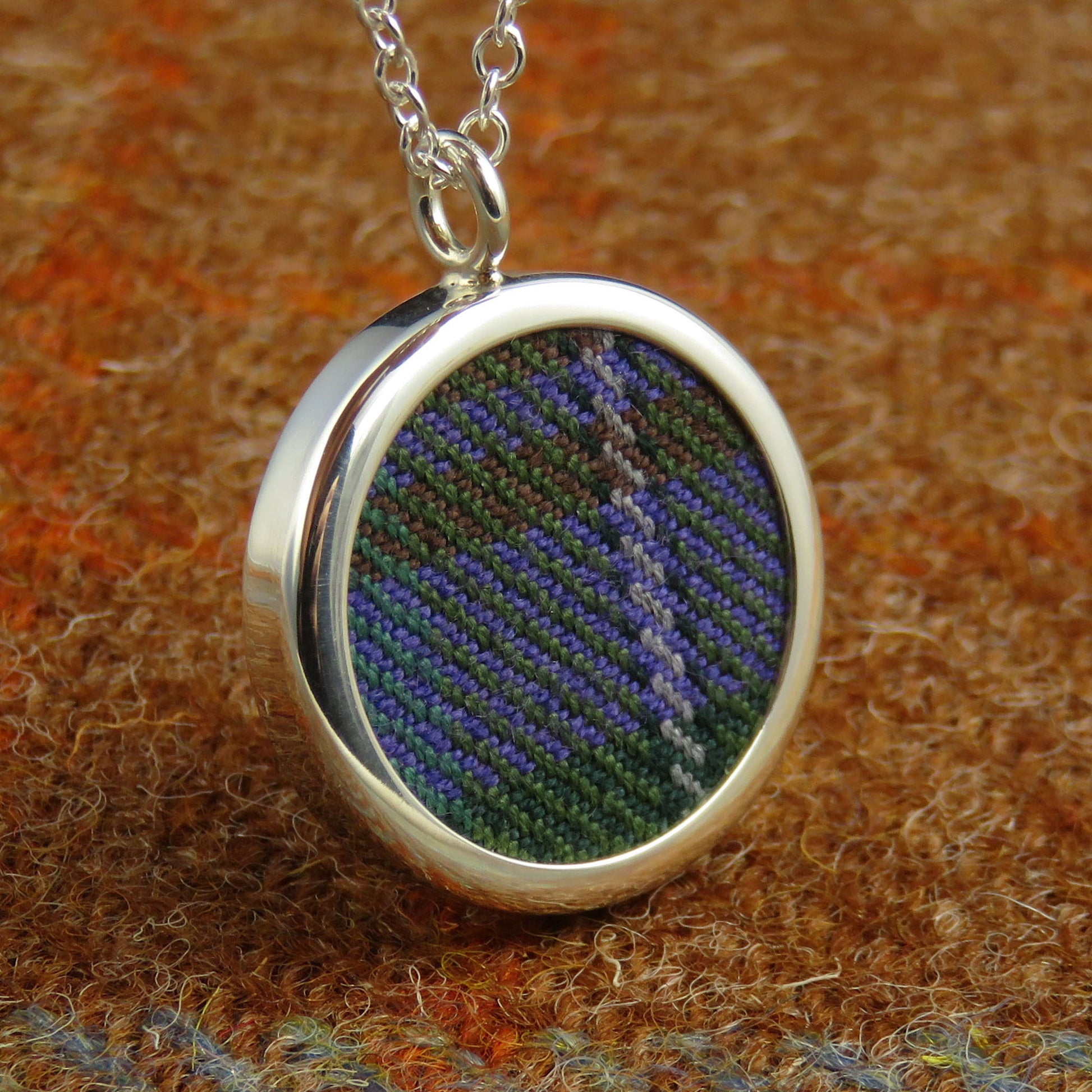 Isle of Skye tartan silver pendant necklace