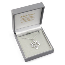 Knotwork drop silver pendant necklace
