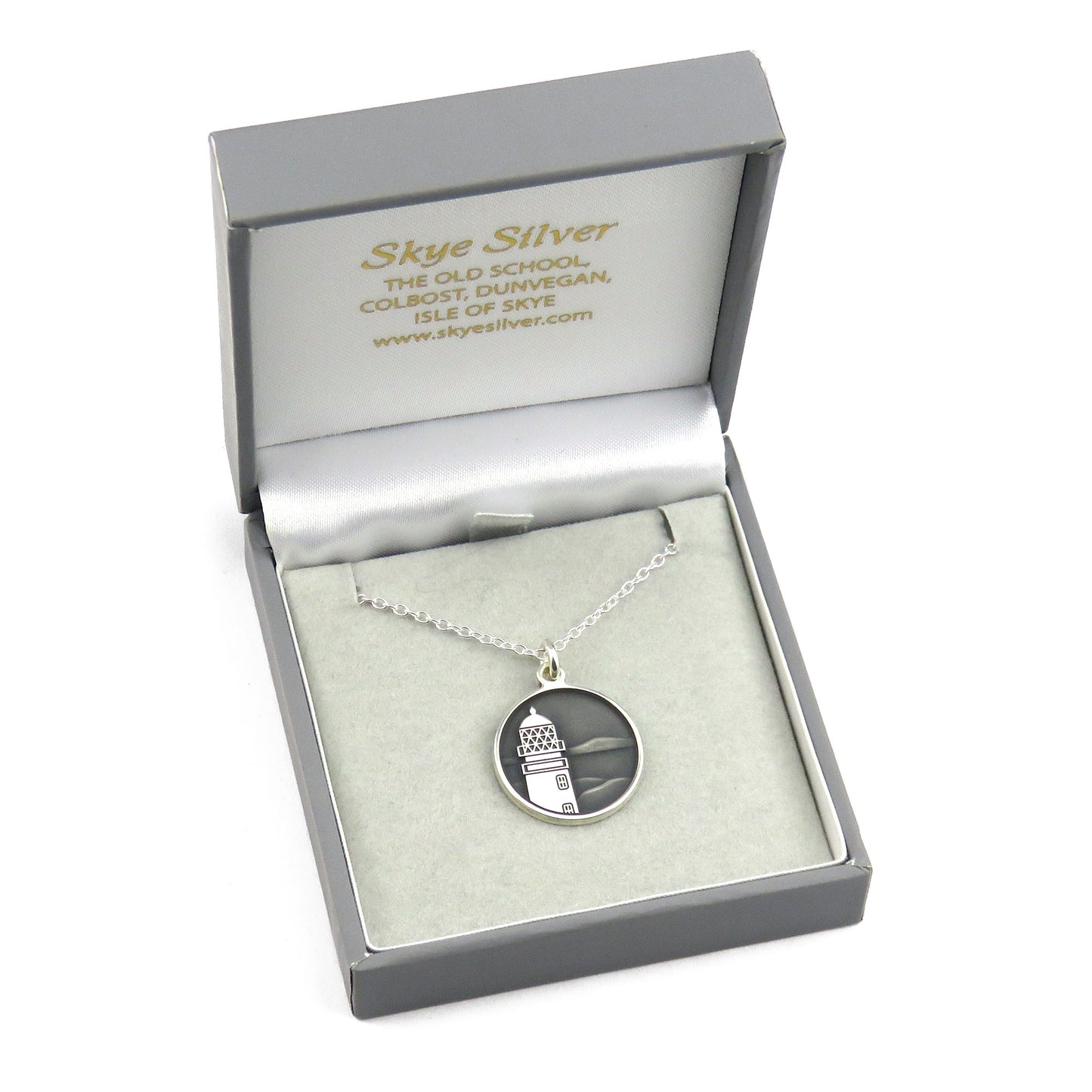 Neist Point Lighthouse silver pendant necklace