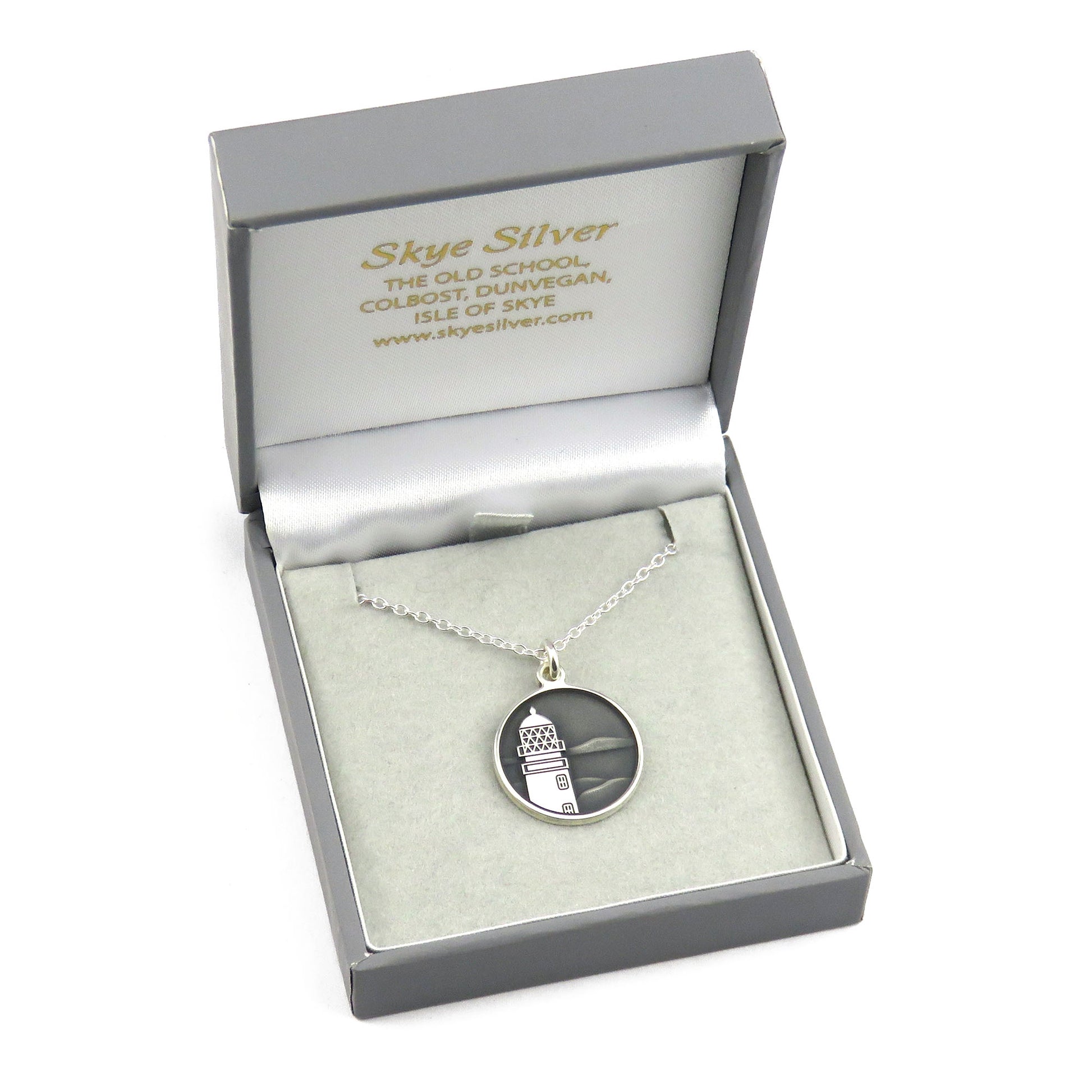 Neist Point Lighthouse silver pendant necklace