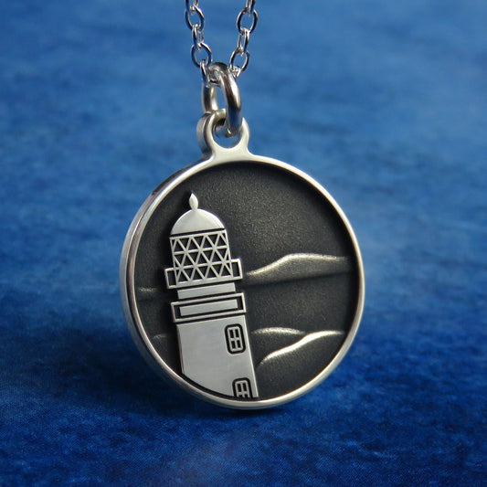 Neist Point Lighthouse silver pendant necklace