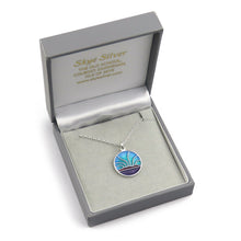 Northern Lights small enamel silver pendant necklace