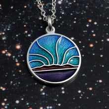 Northern Lights small enamel silver pendant necklace